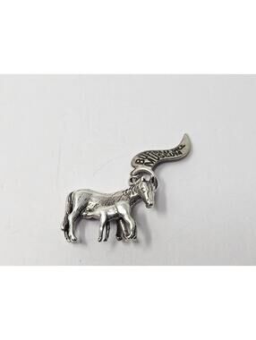 Vintage Sterling Silver Buffalo Bill Horse And Baby Museum Charm Pendant 4.7g